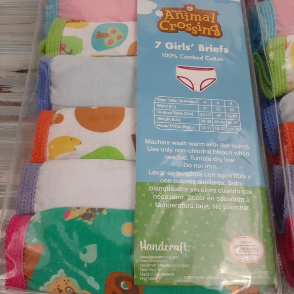 Animal Crossing pack of 7 Girl's Underwear, Briefs Panties Sz 4 - Picture 5 of 8